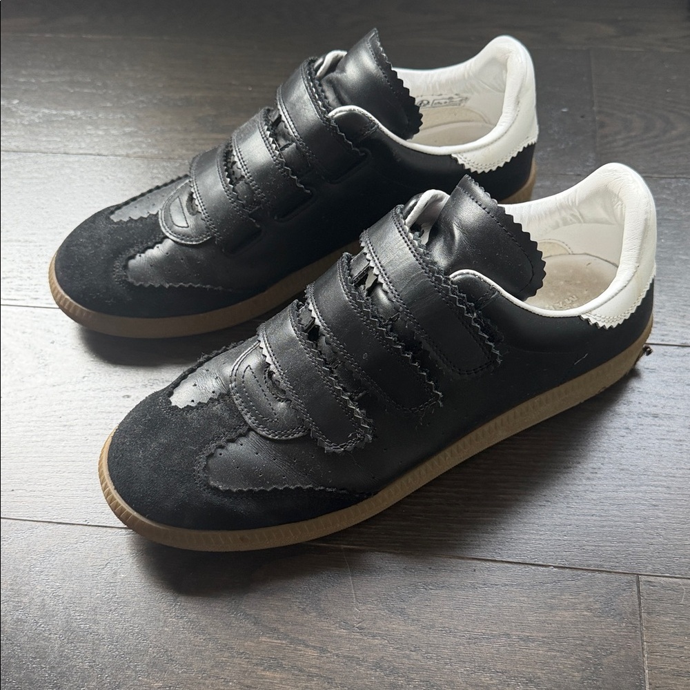 Isabel Marant Black Leather/Suede Beth Sneakers - Size 41
